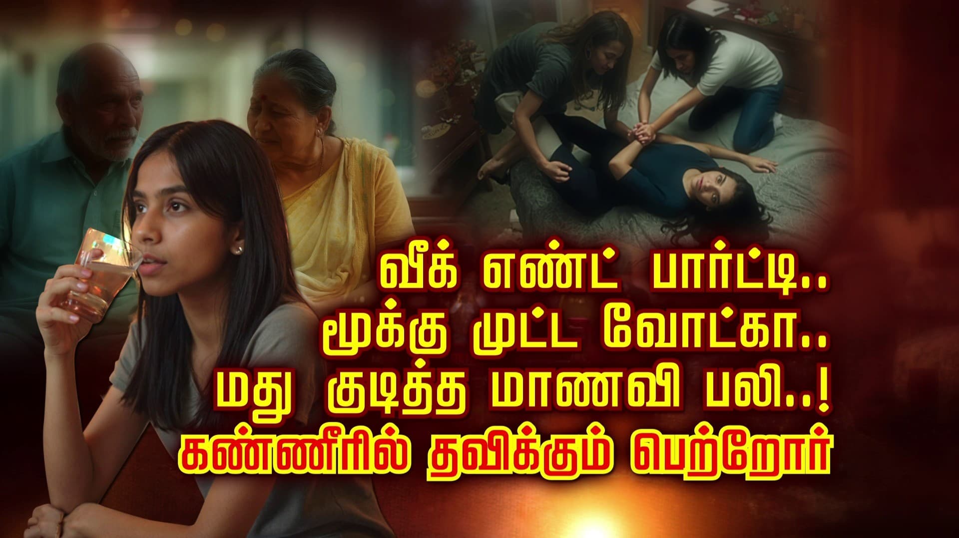 வீக் எண்ட் பார்ட்டி..மூக்கு முட்ட வோட்கா..மது குடித்த மாணவி பலி..! கண்ணீரில் தவிக்கும் பெற்றோர்..
