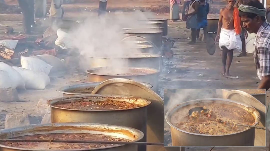 ஆண்கள் மட்டுமே பங்கேற்கும் கரும்பாறை முத்தையா கோவில் விழா.. 125 ஆடுகள் பலியிட்டு, 2,500 கிலோ அரிசியில் உணவு சமைப்பு..!
