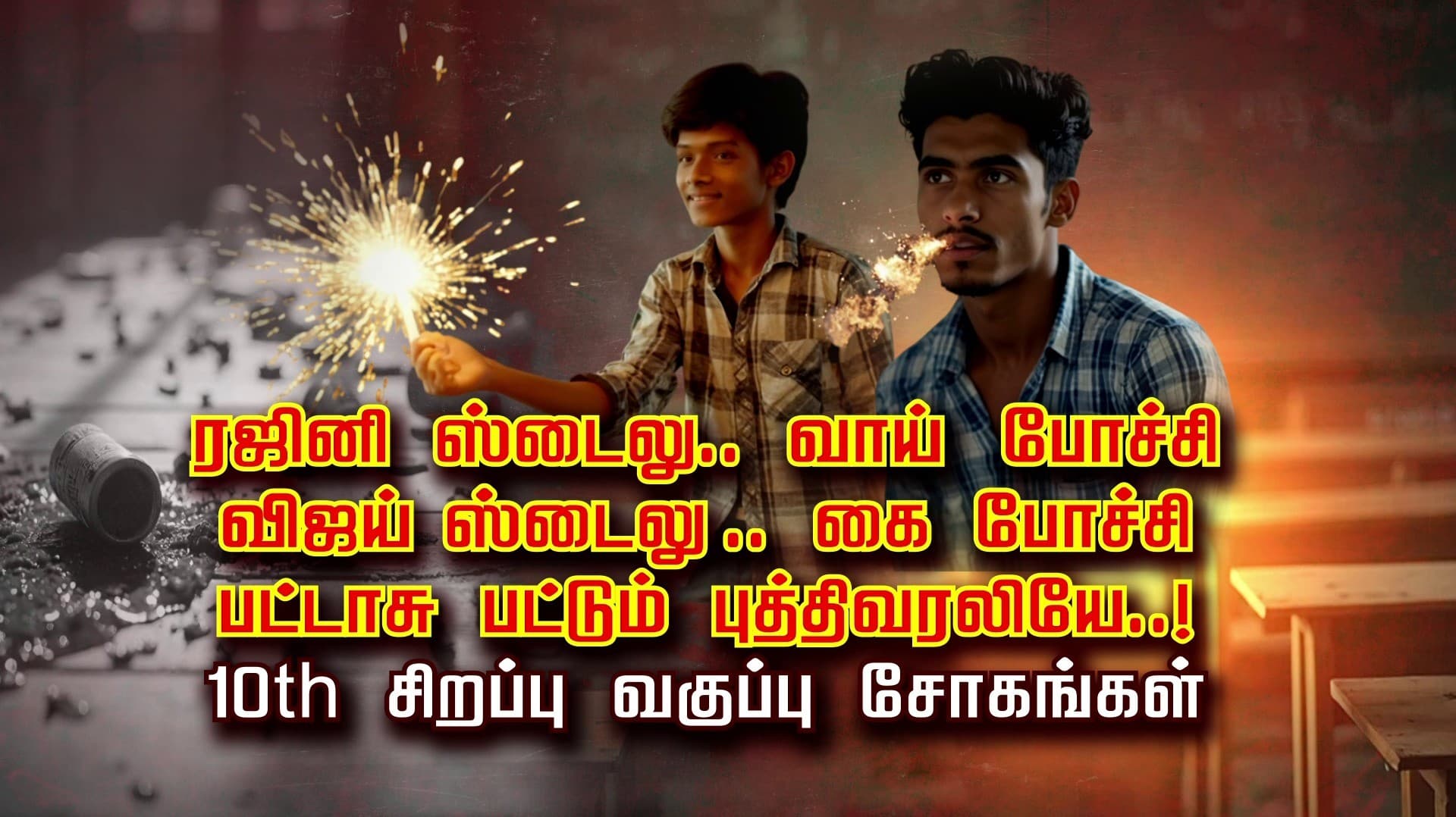 ரஜினி ஸ்டைலு.. வாய் போச்சி விஜய் ஸ்டைலு .. கை போச்சி
பட்டாசு பட்டும் புத்திவரலியே..! 10th சிறப்பு வகுப்பு சோகங்கள்