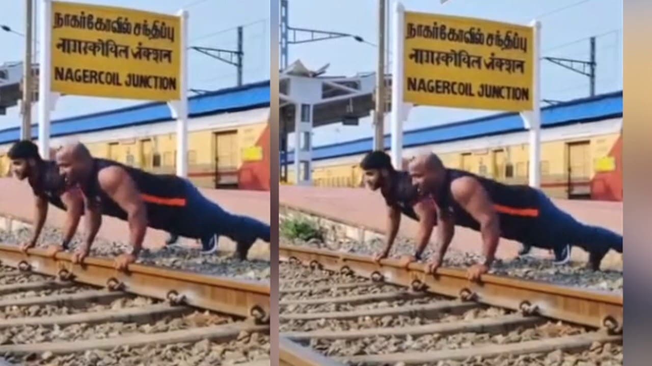 நாகர்கோவில் ரயில் தண்ட வாளத்தில் தண்டால் பயிற்சி எடுத்தவரிடம் விசாரணை
