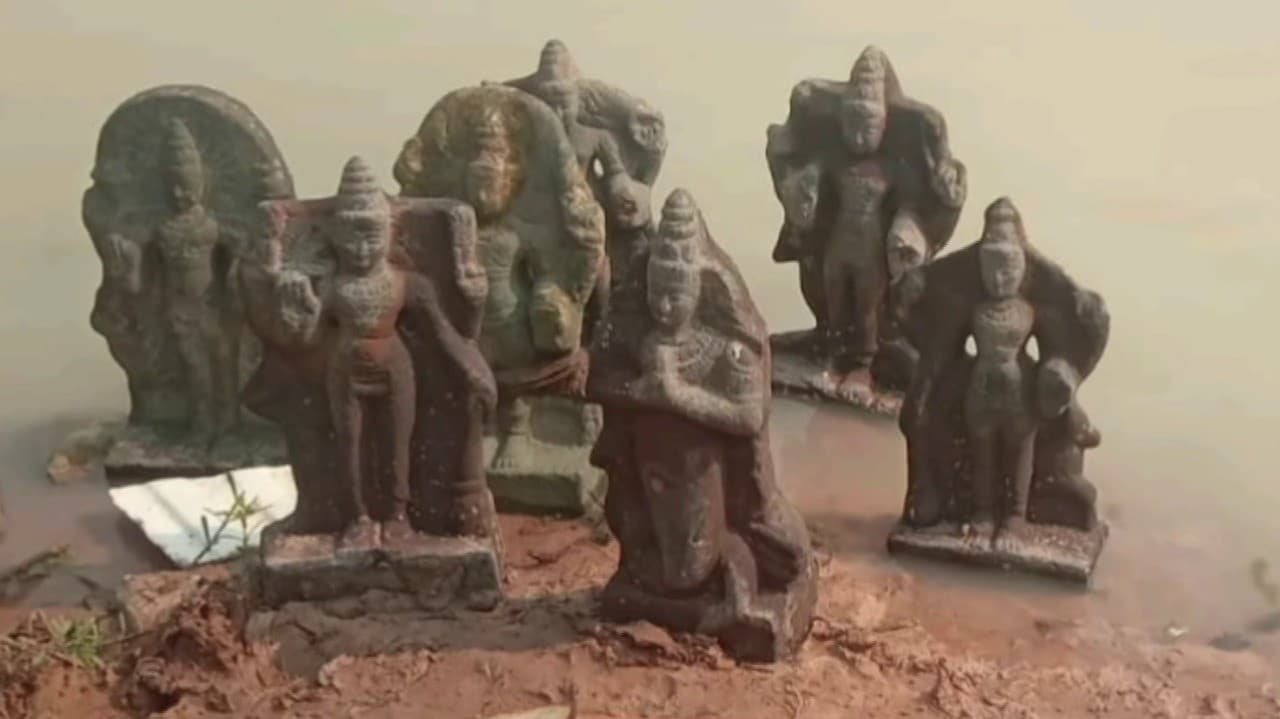 கடலூர் அருகே ஏரியில் இருந்து நவக்கிரகங்களின் சிலை கண்டெடுப்பு