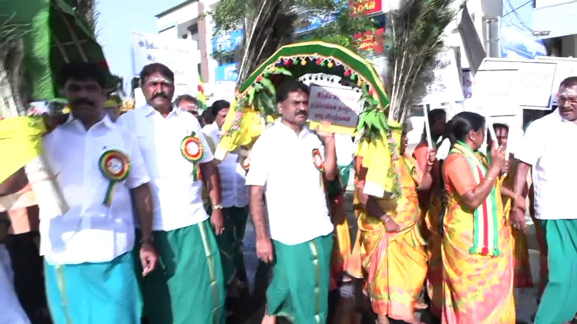திருமணிமுத்தாறு திட்டத்தை நிறைவேற்ற வலியுறுத்தி பால்குடம் ஊர்வலம்
