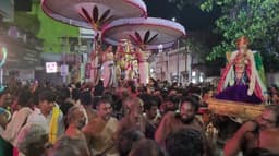 தங்க குதிரை வாகனத்தில் உலா சென்ற வரதராஜ பெருமாள்
