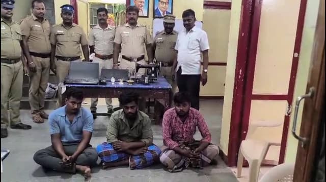 நைட்டி அணிந்து கொள்ளையில் ஈடுபட்ட 3 பேர் கைது.. சி.சி.டிவி கேமராவில் ஸ்பிரே அடித்து திருட்டு..
