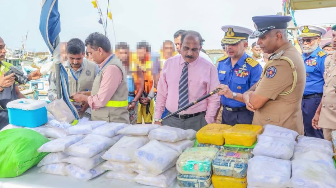 இலங்கைக்  கடற்படையினர் நடத்திய சோதனையில் சிக்கிய ரூ.600 கோடி மதிப்பிலான போதைப்பொருள் பறிமுதல்