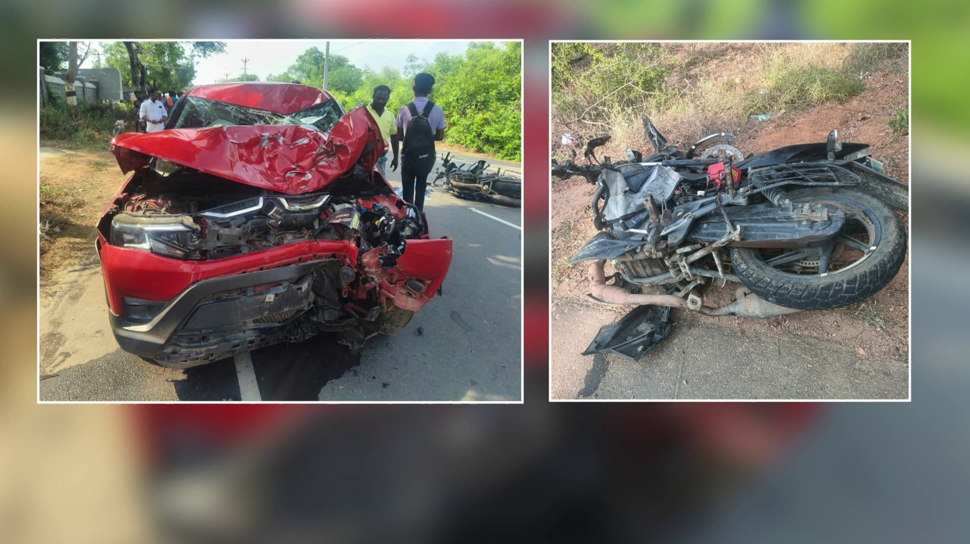 நேருக்கு நேர் மோதிய இருசக்கர வாகன விபத்தில் தந்தை மகள் உயிரிழந்த சோகம்...