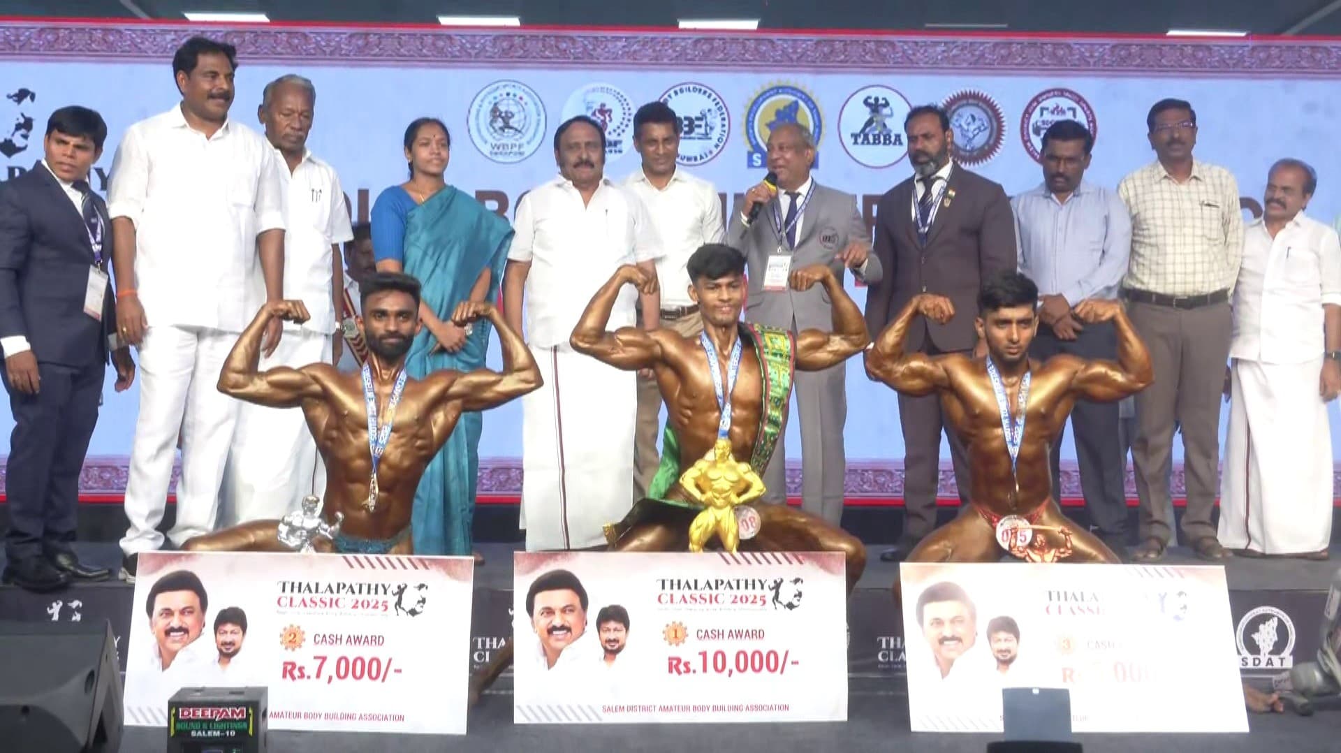 முதலமைச்சர் மு.க.ஸ்டாலின் பிறந்த நாளையொட்டி சேலத்தில் ஆணழகன் போட்டி