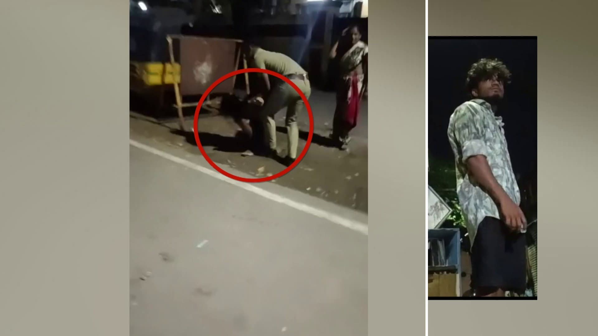 மது போதையில் பெண்ணுடன் தகராறு செய்த இளைஞர்.. தடுக்க முயன்ற காவலர் மீதும் தாக்குதல்..!