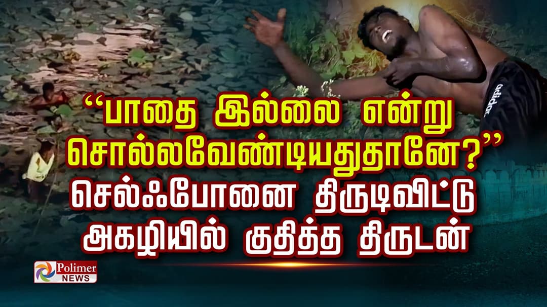 “பாதை இல்லை என்று  சொல்லவேண்டியதுதானே? ”  செல்ஃபோனை திருடிவிட்டு  அகழியில் குதித்த திருடன் “காப்பாத்துங்க” என கதறல்!
