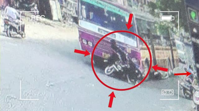 நூலிழையில் உயிர் தப்பிய தம்பதி நூலிழையில் தப்பினர்