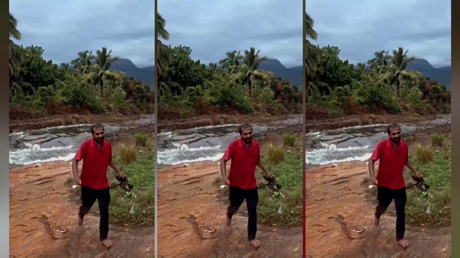 செருப்பை எடுக்கச் சென்று நொடிப் பொழுதில் உயிர் தப்பிய நபர்