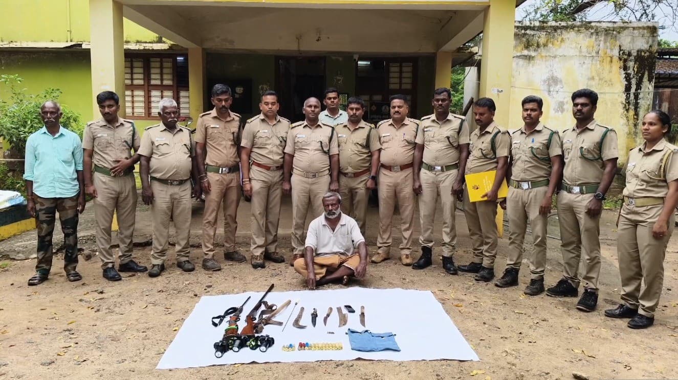 வனவிலங்கு வேட்டைக்காகத் துப்பாக்கியுடன் சுற்றித் திரிந்தவர் கைது..!