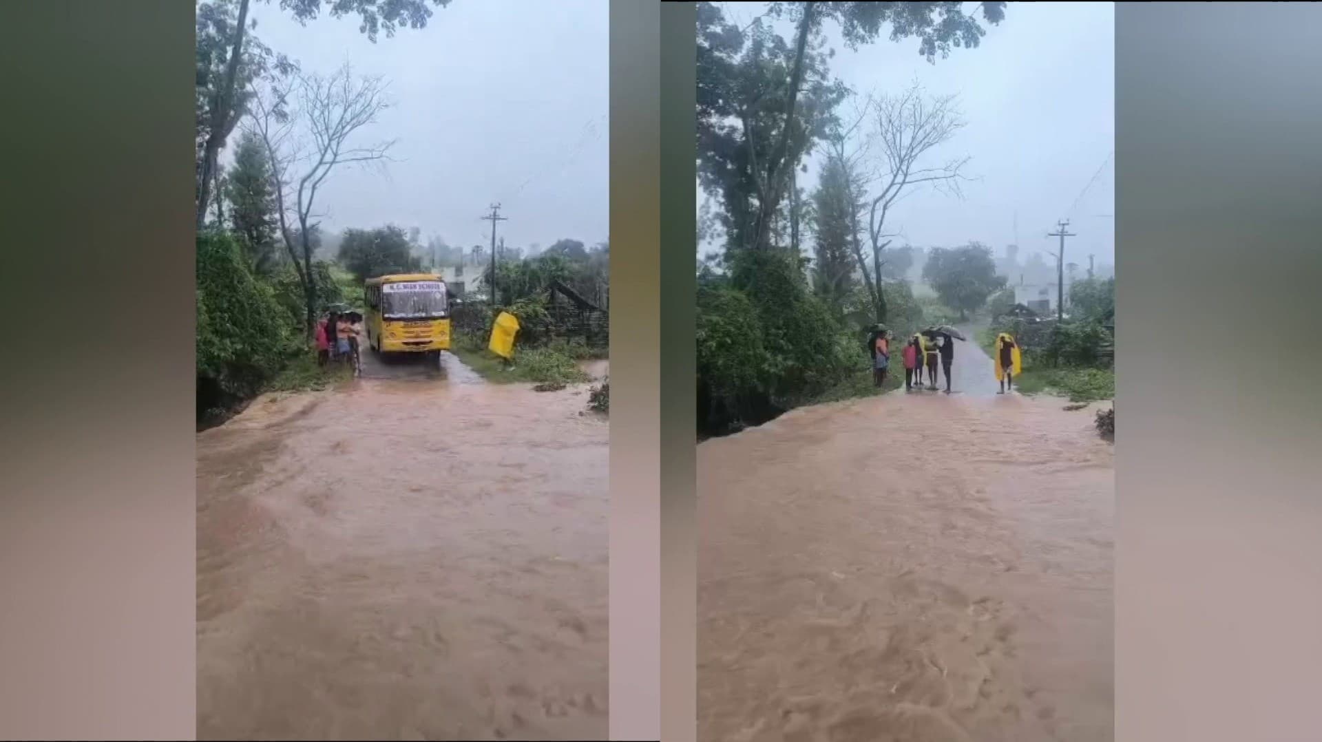 குன்றி மலைப்பகுதியில் பெய்த கனமழையால் ஓடைகளில் வெள்ளப்பெருக்கு