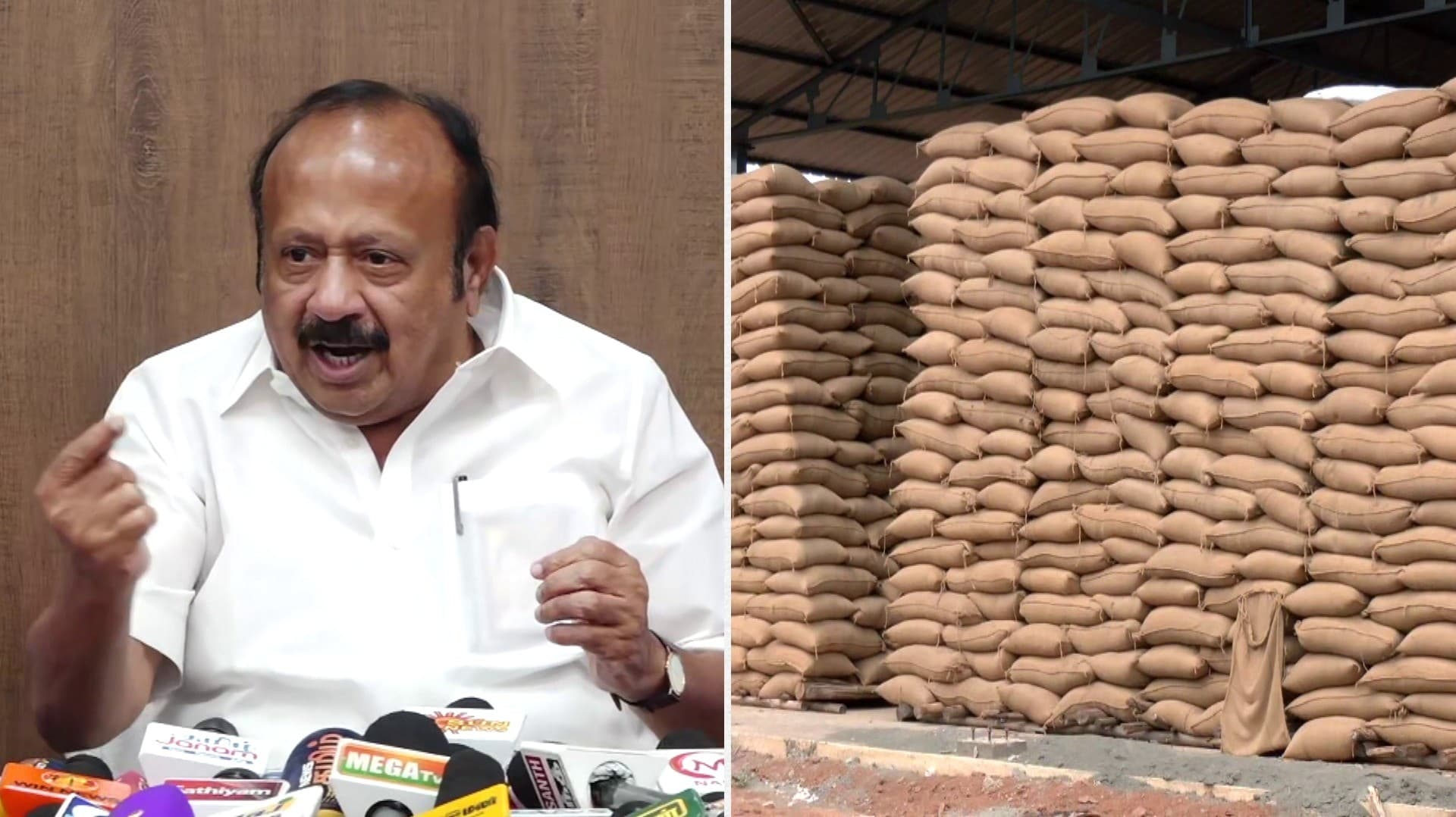 கடந்த ஆண்டை விட 5 மடங்கு நெல் உற்பத்தி அதிகரித்துள்ளது - அமைச்சர் எம்.ஆர்.கே.பன்னீர் செல்வம்