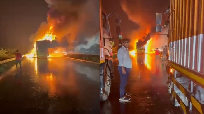 ஆந்திராவில் ஆம்னி பேருந்தில் பெரும் தீ விபத்து - 20க்கும் மேற்பட்டோர் பலி?