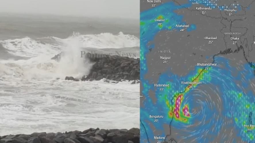 சென்னையிலிருந்து 400 கி.மீ தொலைவில் 'மோன்தா' புயல்.!