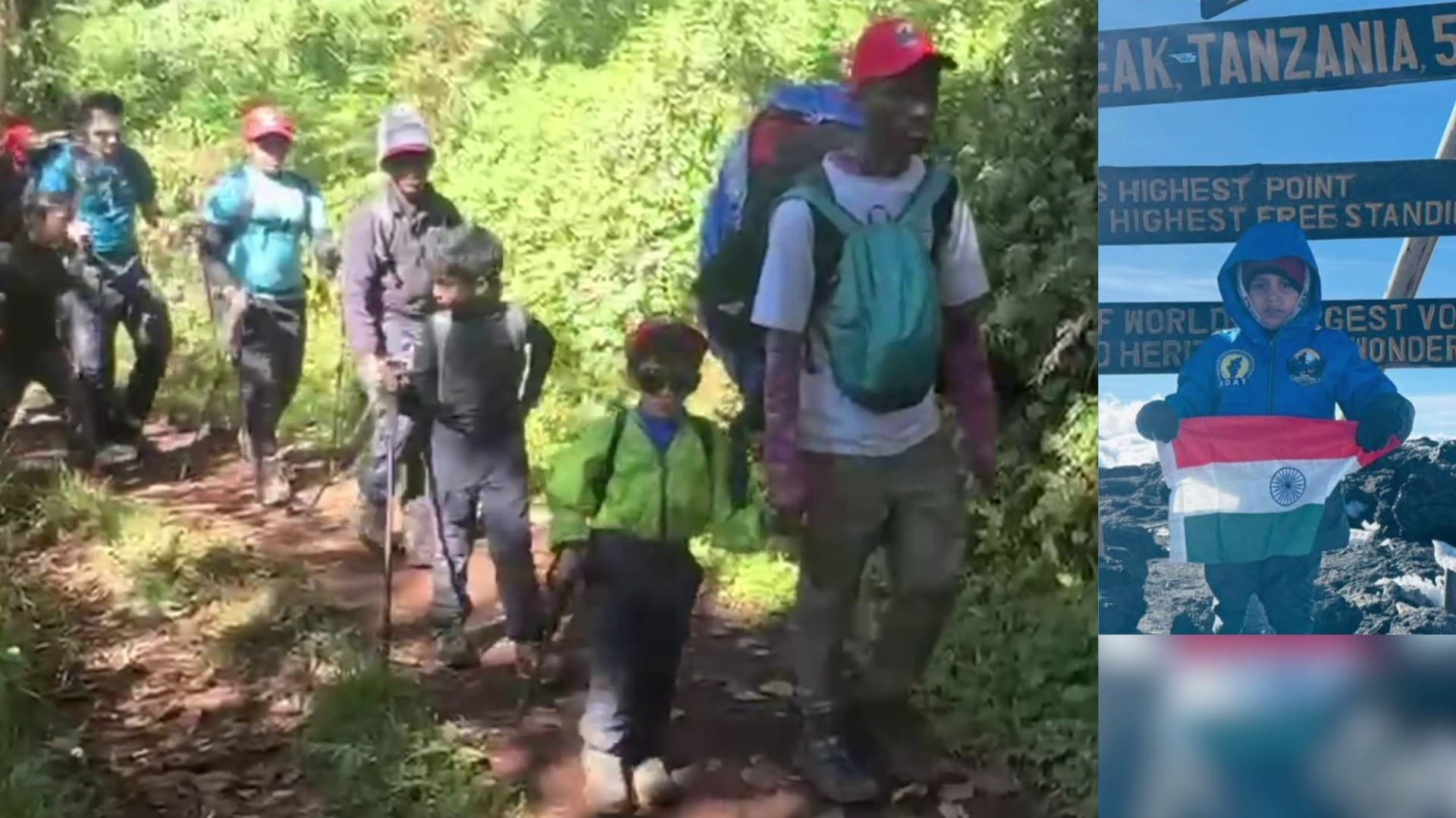 ஆப்பிரிக்காவின் கிளிமாஞ்சாரோ சிகரத்தில் ஏறிய 5 வயதான தமிழக சிறுவன்