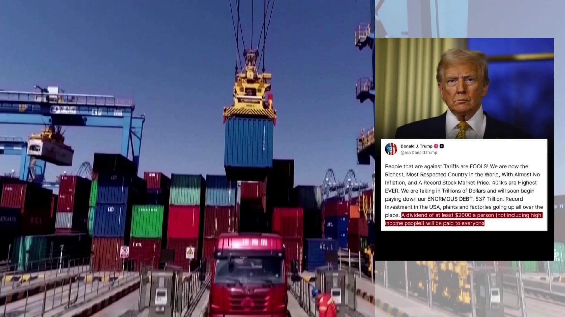 அமெரிக்க மக்களுக்குத் தலா 2,000 டாலர் வழங்கப்படும் - டிரம்ப்