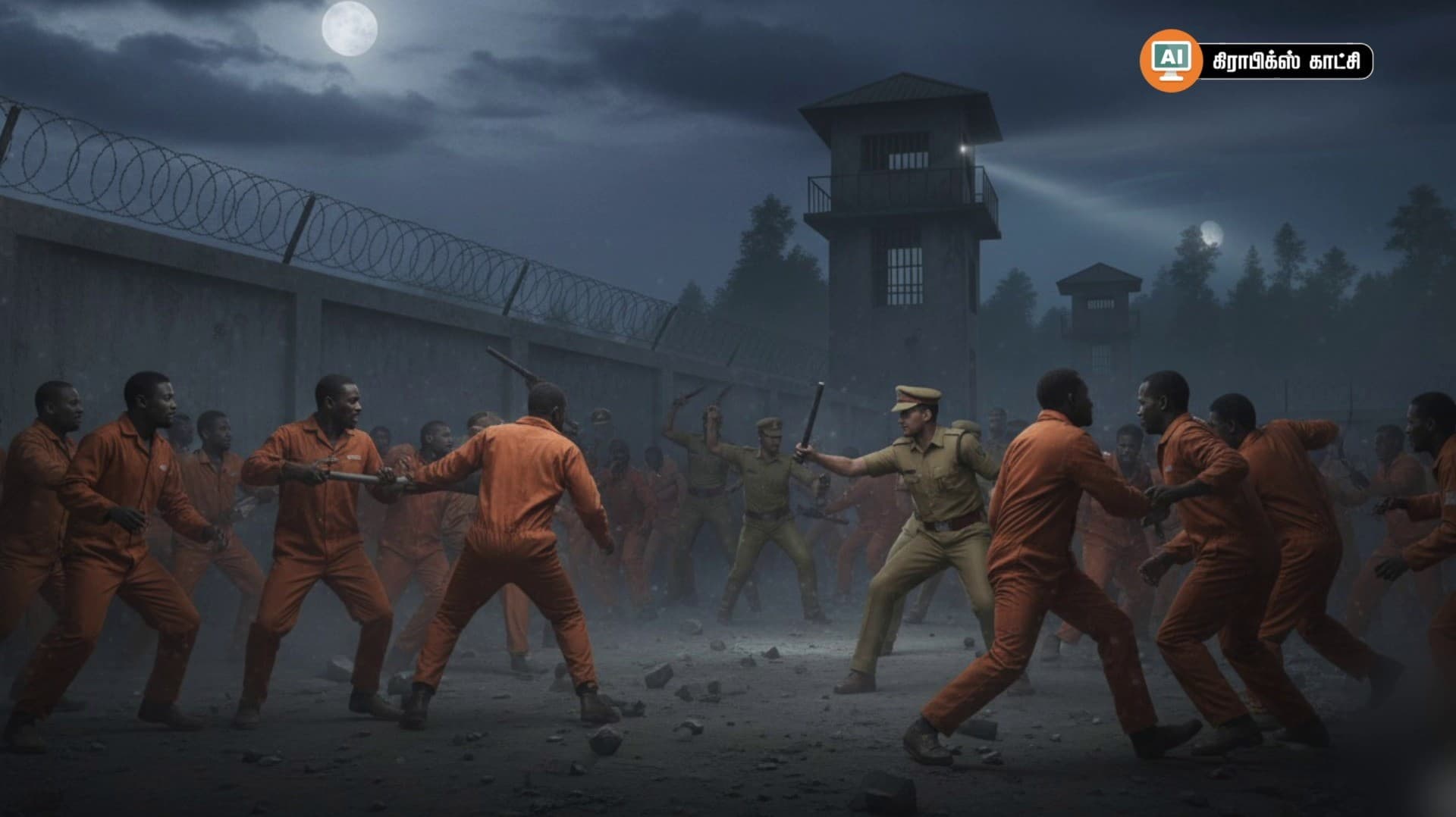 சிறை சிறப்பு முகாமில் நைஜீரியா- உகாண்டா கைதிகள் மோதல்