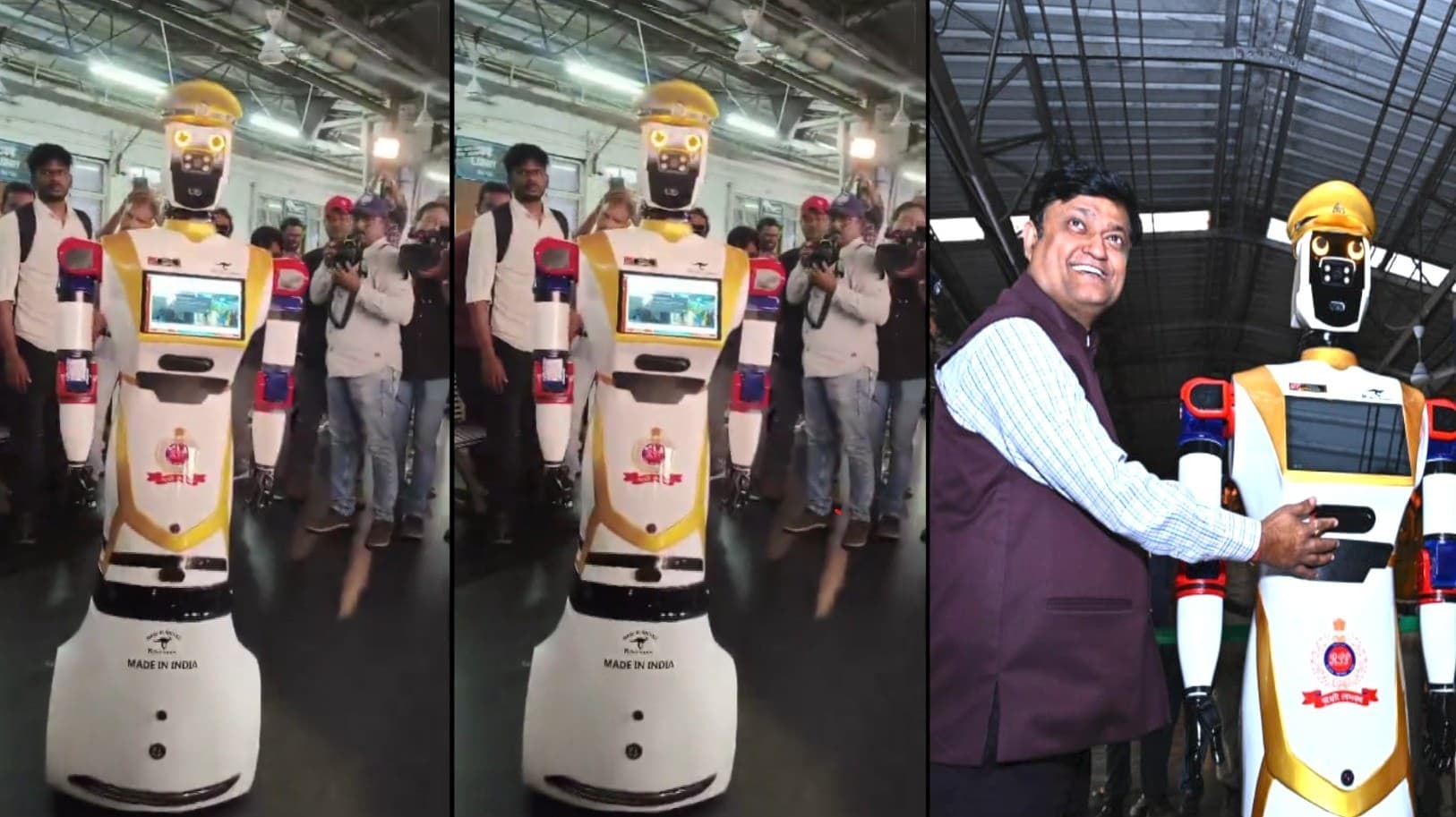 ரயில் நிலையத்தில் மனித வடிவ ரோபோ.. AI தொழில்நுட்பத்துடன் பாதுகாப்புப் பணியில் அசத்தல்.!