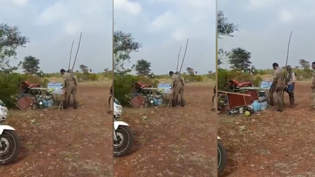 முதியவரின் கடையை எட்டி உதைத்த திருமயம் இன்ஸ்பெக்டர்.. திருச்சி ஐஜி நடவடிக்கை.!