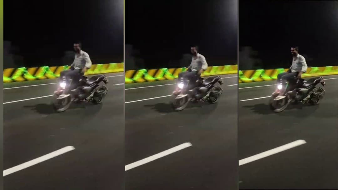 புதிதாக திறக்கப்பட்ட நேதாஜி மேம்பாலத்தில் இளைஞர் அட்ராசிட்டி