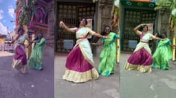 கோவில் முன்பு  சினிமா பாடலுக்கு குத்தாட்டம்.. பிரபலமாக நினைத்து பிராப்ளத்தில் சிக்கிய 2 பெண்கள்.!